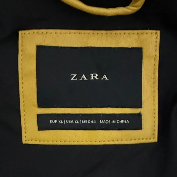 Zara Men's Mustard Leather Jacket - Picture 6 of 8